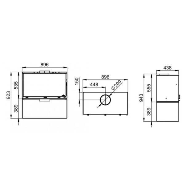 Poêle à bois raccordable ventilé - BRONPI Cairo 90 Box avec socle 13 à 16 kW – Image 3