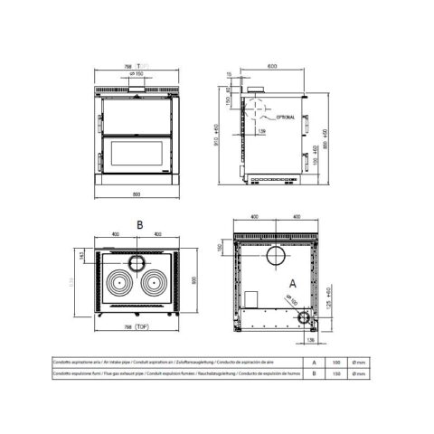 Cuisinière à bois encastrable raccordable - LA NORDICA Verona XXL 7 kW – Image 2