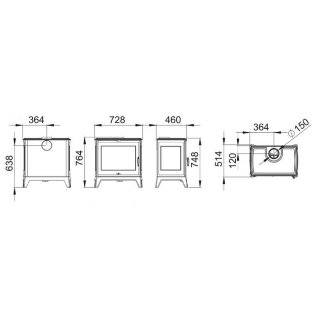 Poêle à bois en fonte - BRONPI Derby 14.3 kW – Image 2