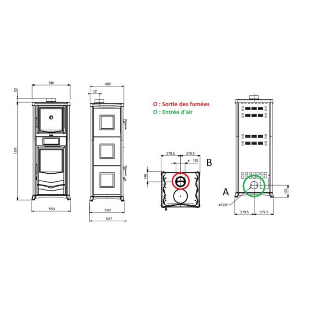 Poêle à bois avec four raccordable - LA NORDICA Rossella Plus Forno Evo 9.1 kW – Image 2