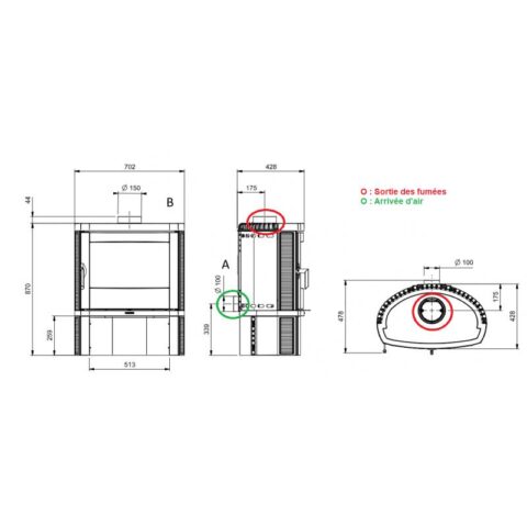 Poêle à bois raccordable en fonte - LA NORDICA Jennifer 2.0 7.7 kW – Image 2