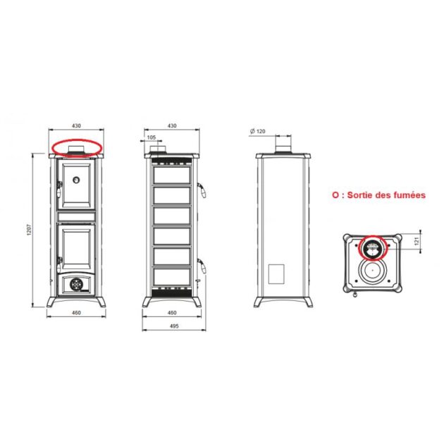Poêle à bois avec four - LA NORDICA Gemma Forno 5.0 Pierre 7.3 kW – Image 3