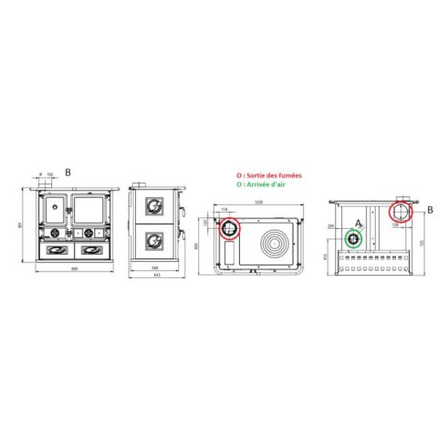 Cuisinière à bois raccordable - LA NORDICA Rosa Sinistra Reverse 8.2 kW – Image 2