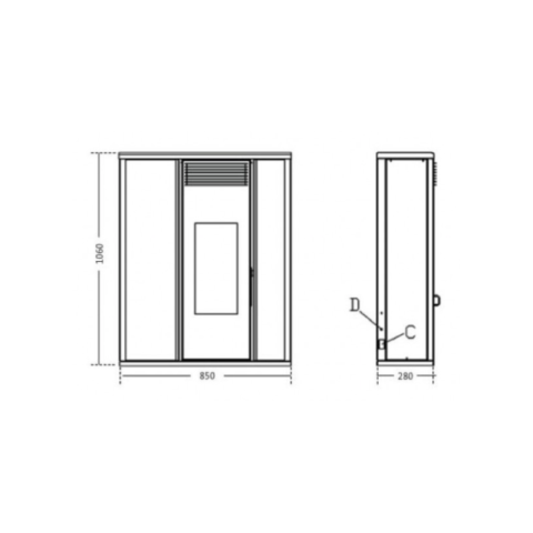 Poêle à granulés extra plat et étanche (sortie dessus concentrique) - Tessa 9,6 kw – Image 6