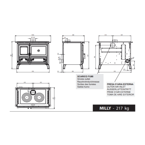 Cuisinière à bois raccordable - LA NORDICA Milly 8.7 kW – Image 7