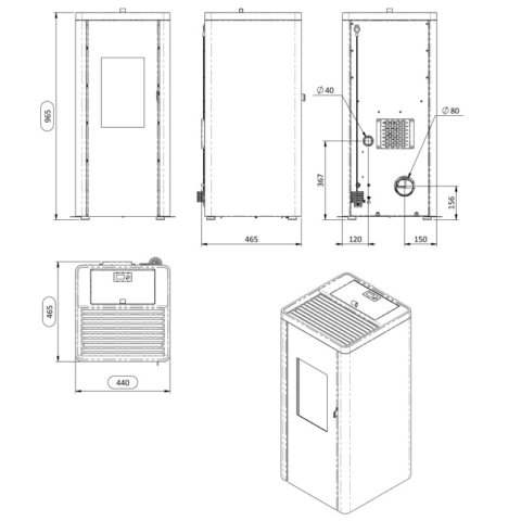 Poêle à granulés étanche Ottimo Silenzio 9.2 kw – Image 6