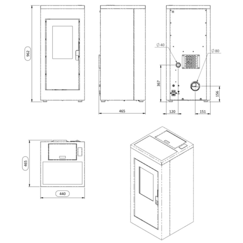 Poêle à granulés étanche Vulcano Silenzio 9.2 kw – Image 6