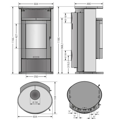Poêle à bois Justus Island Aqua 2.0 | 10 kW hydro – Image 5