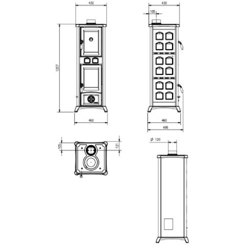 Poêle à bois La Nordica Gemma Forno 7,2 kW Avec compartiment de cuisson – Image 2