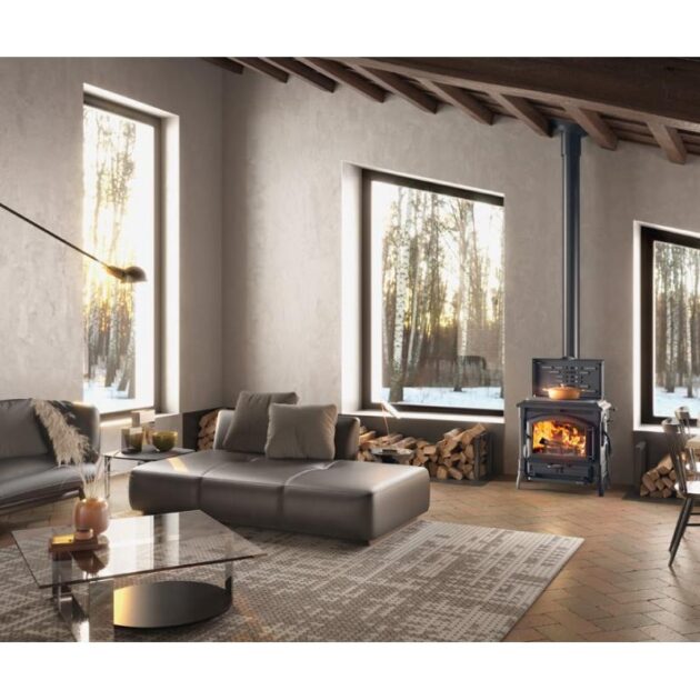 Poêle à bois en fonte - LA NORDICA Isotta con cerchi Evo 14.5 kW – Image 8