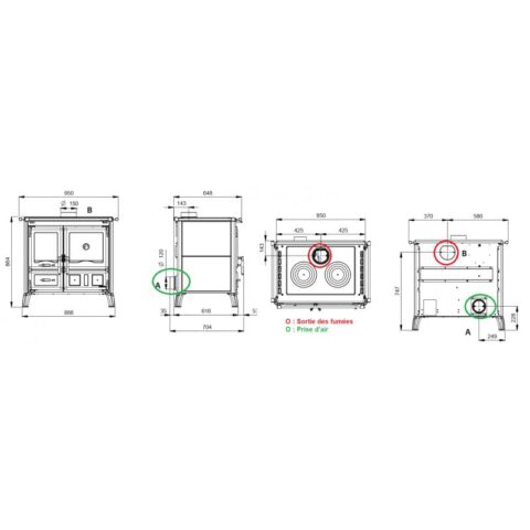 Cuisinière à bois - LA NORDICA Gardenia 5.0 Pierre 9.5 kW – Image 4
