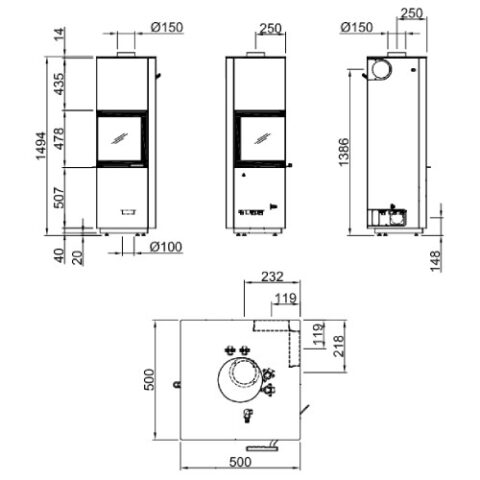 Poêle à bois Spartherm Piko H2O 7,9 kW – Image 3