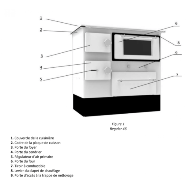 Cuisinière à bois Regular 46 Eco Sortie droite noir 8kW – Image 3