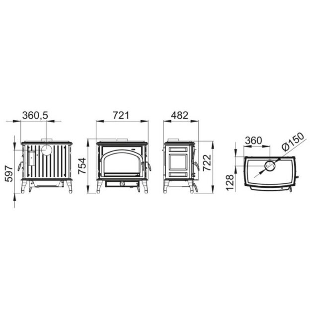 Poêle à bois en fonte - BRONPI Etna 11.3 kW – Image 2