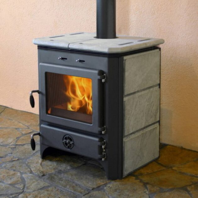 Pack poêle à Bois Vulkan Sortie dessus 14kW