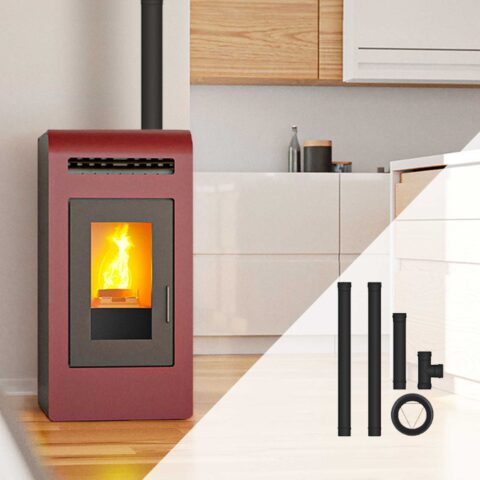 Pack poêle à granulés Cayenne + Kit d'installation sortie arrière 16kW – Image 3