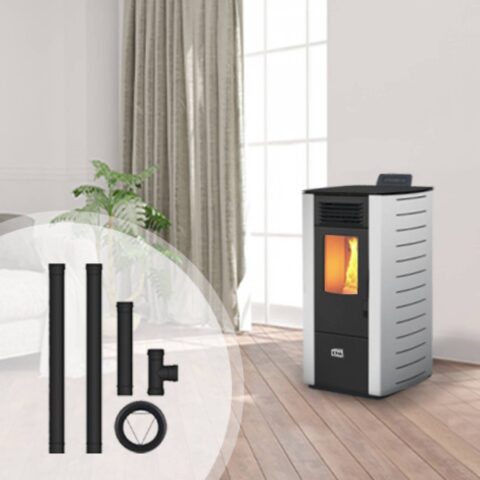 Pack poêle à granulés canalisable Nonza + Kit d'installation sortie arrière 10kW – Image 6