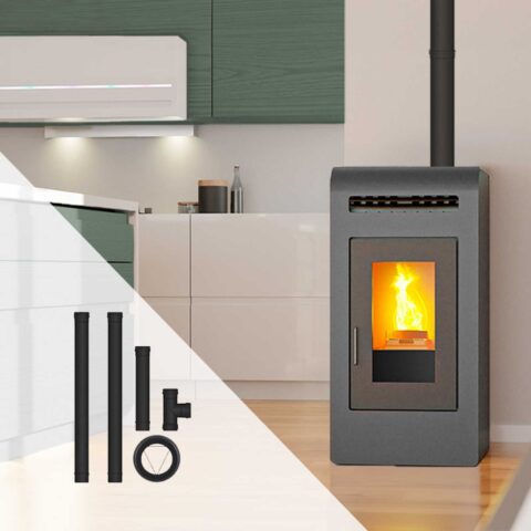 Pack poêle à granulés Cayenne + Kit d'installation sortie arrière 16kW – Image 11