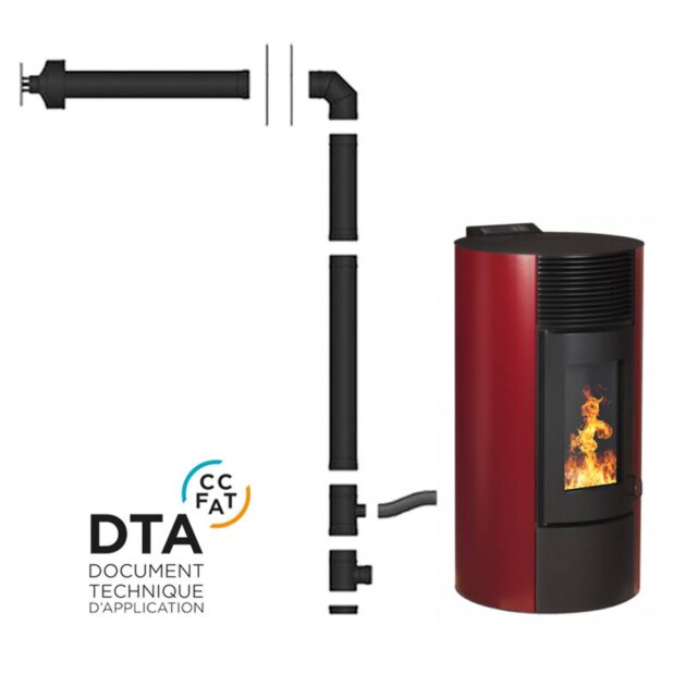 Pack poêle à granulés étanche Segreto Plus + Kit d'installation ventouse 12kW – Image 6