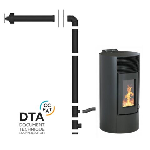 Pack poêle à granulés étanche Segreto Plus + Kit d'installation ventouse 12kW – Image 8