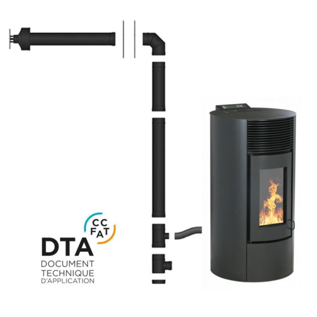 Pack poêle à granulés étanche Segreto Plus + Kit d'installation ventouse 12kW – Image 8
