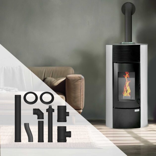 Pack poêle à granulés étanche Segreto Plus + Kit d'installation ventouse 12kW