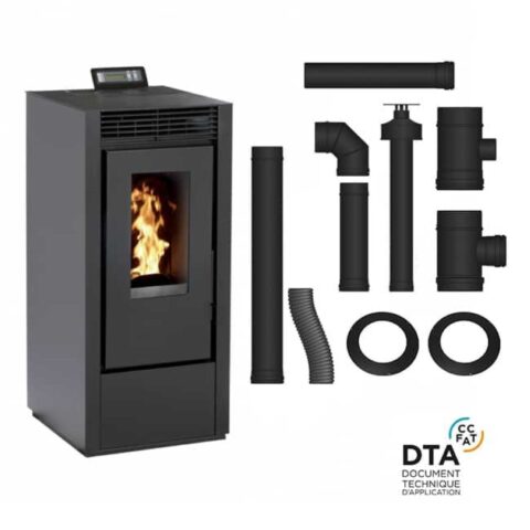 Pack Poêle à granulés étanche Vittoria Plus + Kit d'installation ventouse 14kW