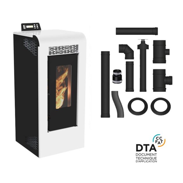 Pack Poêle à granulés étanche Vulcano + Kit d'installation ventouse 12kW – Image 7
