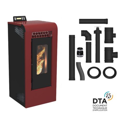 Pack Poêle à granulés étanche Vulcano + Kit d'installation ventouse 12kW – Image 9