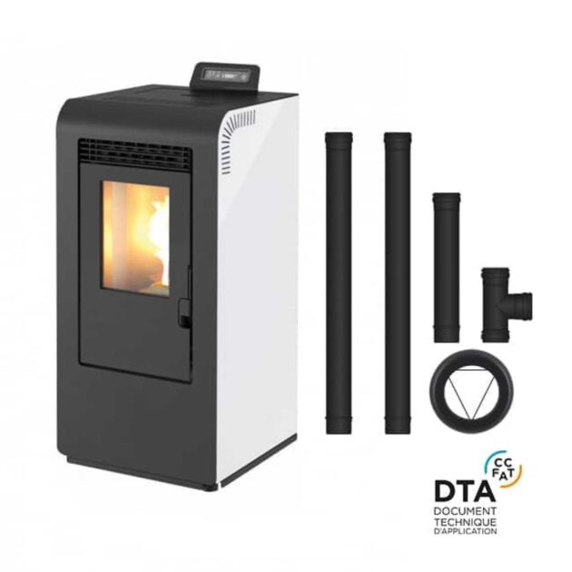 Pack poêle à granulés Giulia Evo + Kit d'installation sortie arrière 6kW