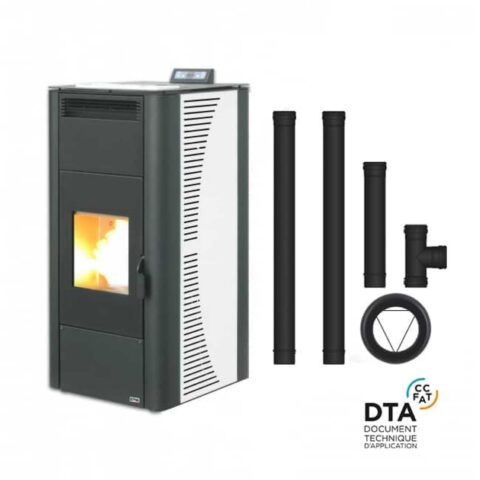 Pack poêle à granulés hydro Rondinara + Kit d'installation sortie arrière 19kW
