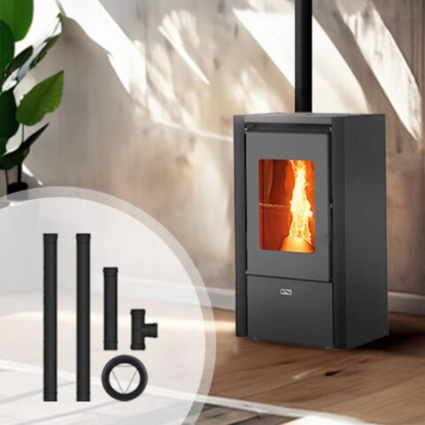 Pack poêle à granulés Mignon + Kit d'installation sortie arrière 6kW – Image 4