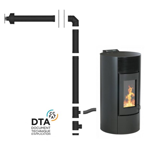 Pack poêle à granulés Segreto étanche + Kit d'installation ventouse 9kW – Image 5