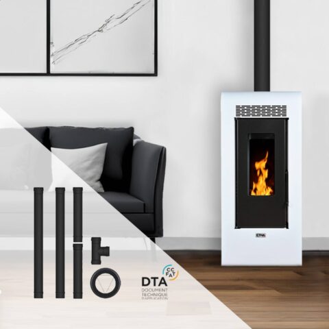 Pack poêle à granulés Vulcano SMS + Kit d'installation sortie arrière 12kW – Image 9