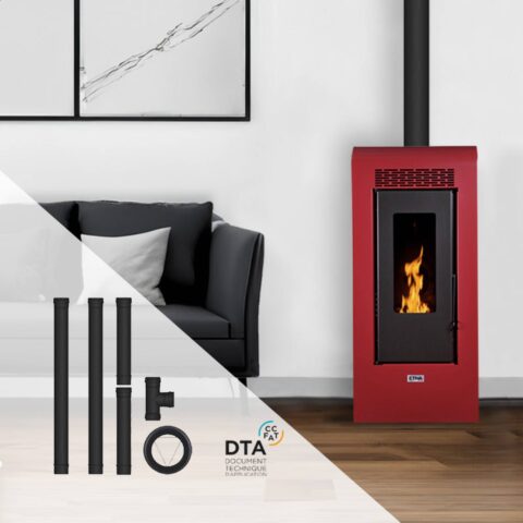 Pack poêle à granulés Vulcano SMS + Kit d'installation sortie arrière 12kW – Image 11