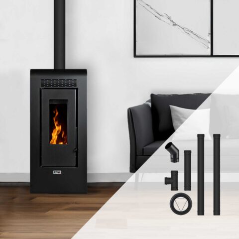 Pack poêle à granulés Vulcano SMS Sortie Dessus - Pack complet Bofill 12kW