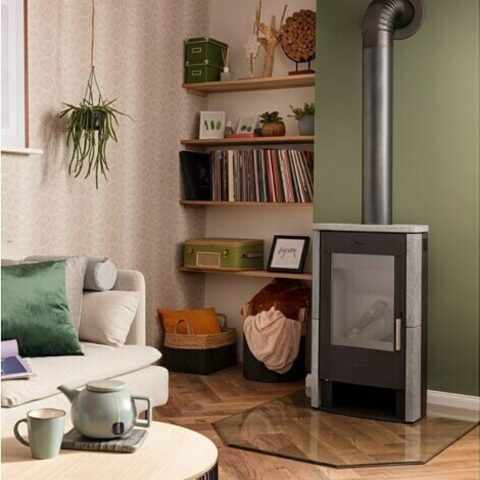Poêle à bois Brasil Pierre Ollaire 6kW – Image 2