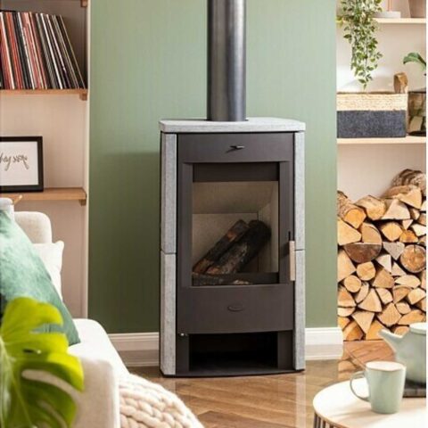 Poêle à bois Brasil Pierre Ollaire 6kW – Image 3
