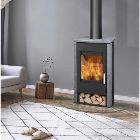 Poêle à bois Brasil Pierre Ollaire 6kW – Image 5