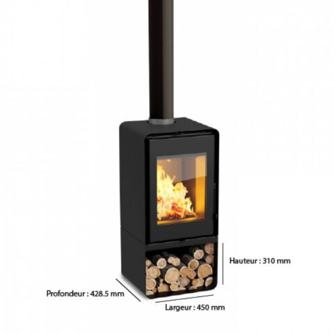 Poêle à bois Domino avec range bûche 7.5kW – Image 4