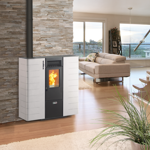 Poêle à granulés Canalisable extra plat Fango 8kW – Image 5