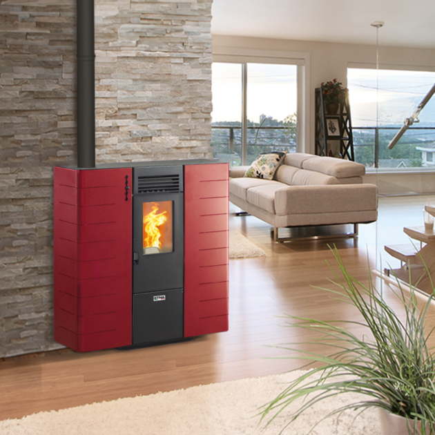Poêle à granulés Canalisable extra plat Fango 8kW – Image 7
