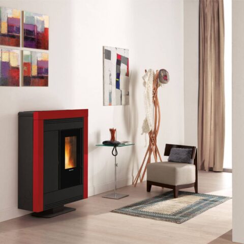 Poêle à granulés canalisable extra plat Souvenir Steel Evo 11kW – Image 2