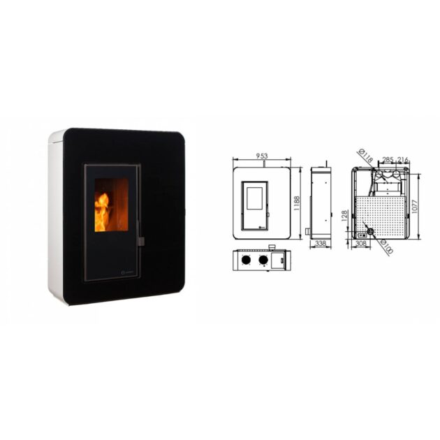 Poêle à Granulés extra plat Canalisable Ibiza 10kW – Image 3