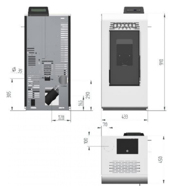 Poêle à granulés Vulcano SMS 9kW – Image 2