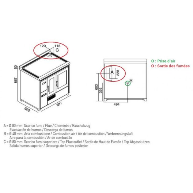 Cuisinière à granulés avec four ventilé - EVA CALOR Enrica 9 kW – Image 8