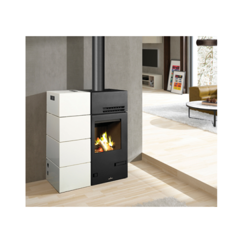 Poêle hybride ventilé bois granules – BRONPI Mixte Carol 15 kW bûches/granulés – Image 4