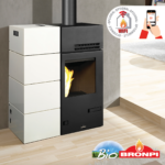Poêle mixte bois / granulés Carol-Mixta Bronpi - Puissance max 15 kW