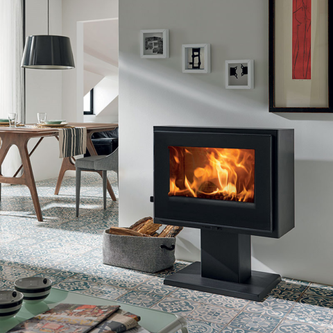 POÊLE À BOIS ÉTANCHE VERNE - PANADERO PANADERO 6.7 KW - STYLE MODERNE SUR PIED UNIQUE