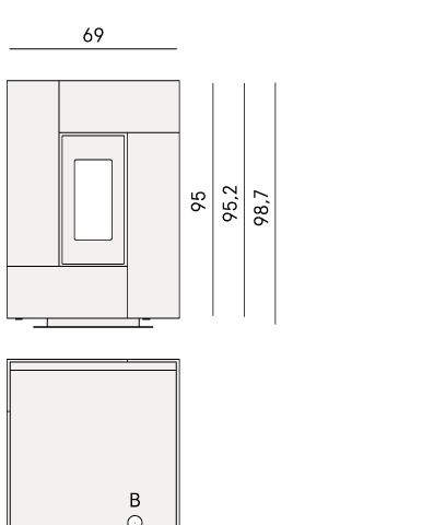 Poêle à granulés étanche CADEL Grace 7 Up Air ventilé Puissance 7kW A+ – Image 9
